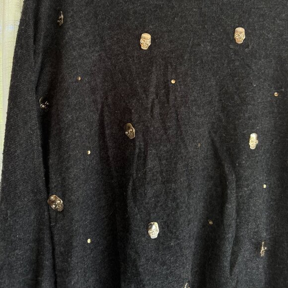 Rare Vintage INTERDEE wool jumper with skull metal studded beads - Picture 2 of 4